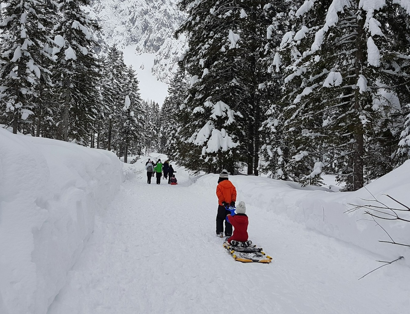 A family in snow